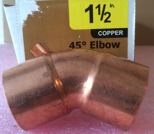NIBCO 1 1/2 inch Copper 45-Degree Elbow - NEW - 1-1/2" Plumbing Fitting