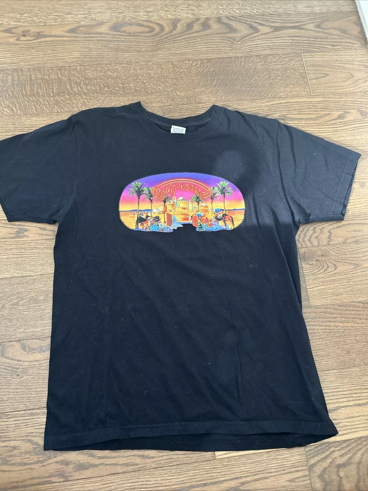 T shirt noir Supreme Mirage pour homme grande taille 