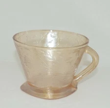 JEANETTE GLASS CO. CIRCA 1950 FLORAGOLD LOUISA FOOTED CUP IRIDESCENT