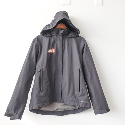 Gorpcore Tech MERRELL Jacket L Black Windbreaker Hoodie Packable TOUGH MUDDER
