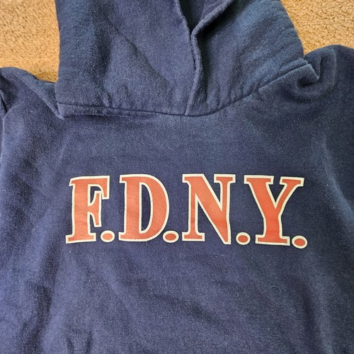 FDNY Fire Department New York Youth Hoodie Sweatshirt Medium Blue N2b - Picture 2 of 10