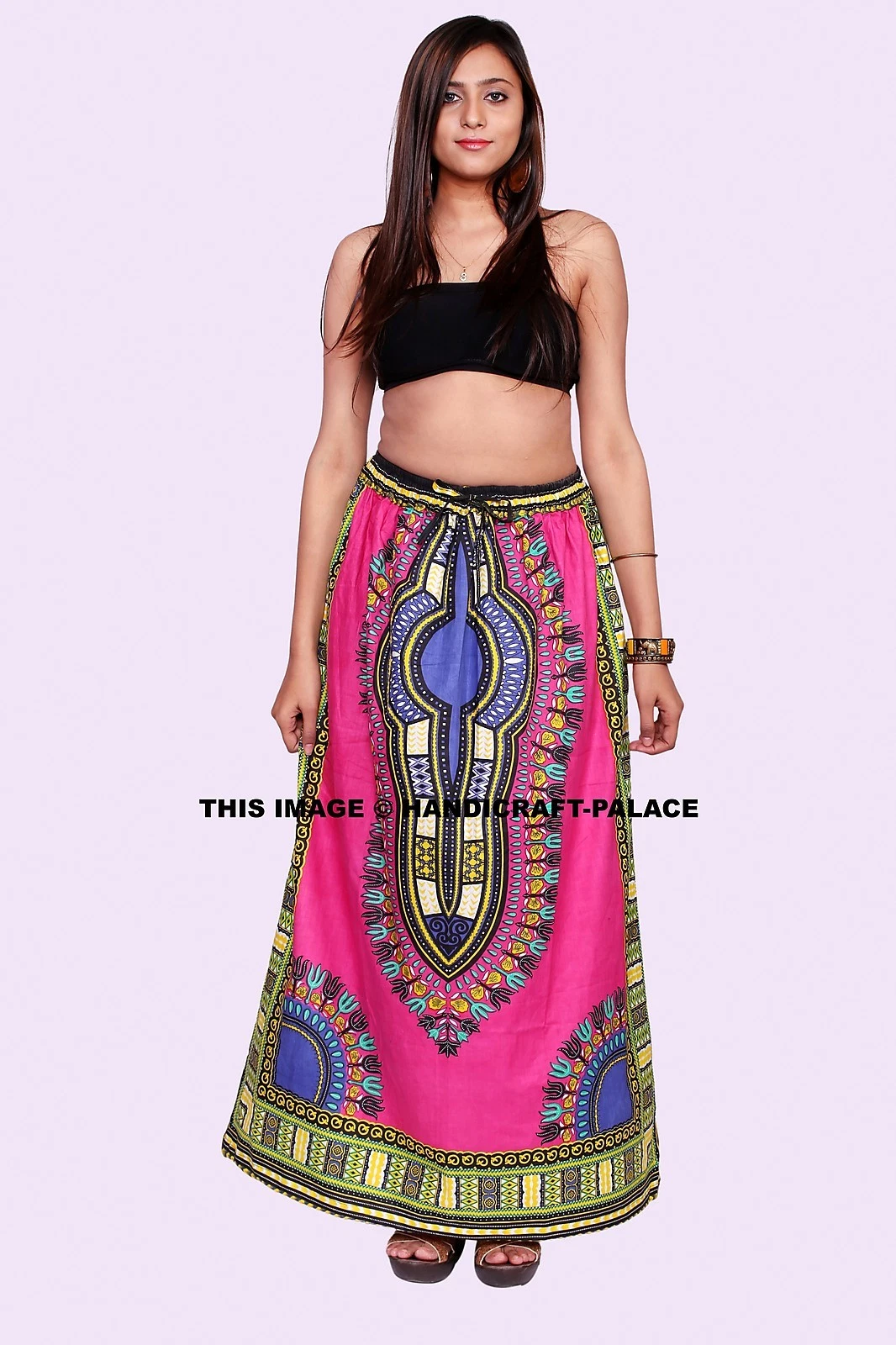 Ankara African Maxi Women Skirt Dashiki Print With Two Pocket Indian Free Size