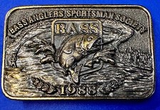 1988 Bass Anglers Sportsman Society Great American 3" Vintage Belt Buckle Co