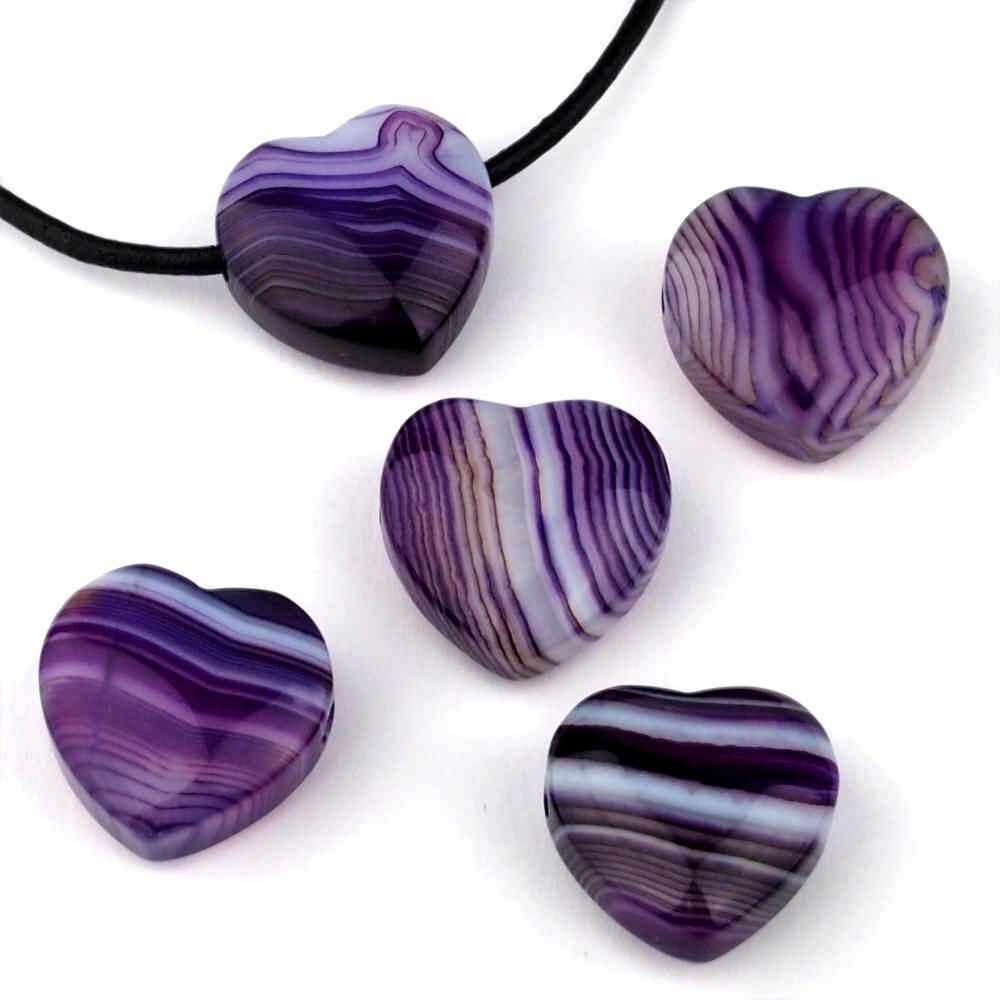 Achat lila Herz - Anhänger wunderschöne AA-Qualität gebohrt Größe ca. 20 mm