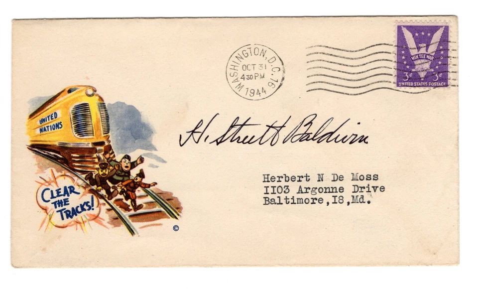 US 1944-45 7 WWII Patriotic Covers Signed by Entire Maryland Delegation - Image 4 of 4