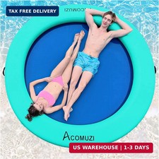 4/6/8/10/12FT Water Hammock Inflatable Floating Dock, Round Floating Ring Lake F
