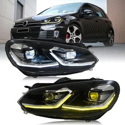 Full LED Headlights For 2010-2014 VW Golf 6 MK6 Projector Lamp w/Sequential Turn