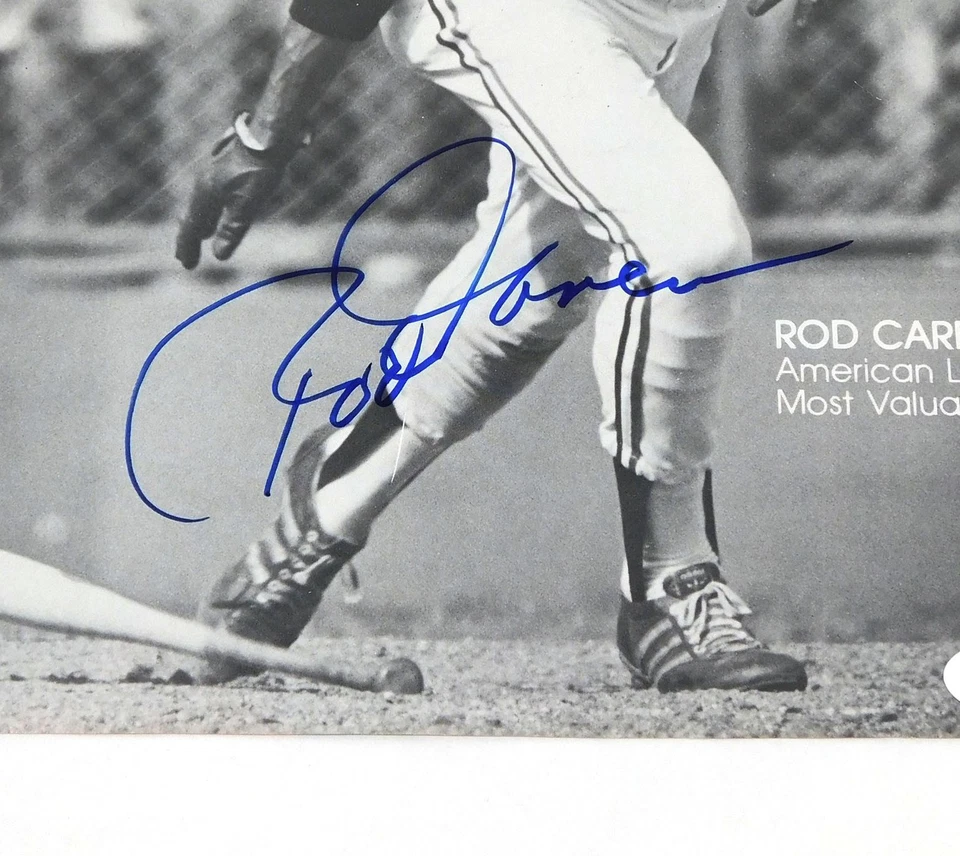 Rod Carew Signed 8 x 10 B&W Magazine Photo Twins JSA Auto - Image 2 of 3