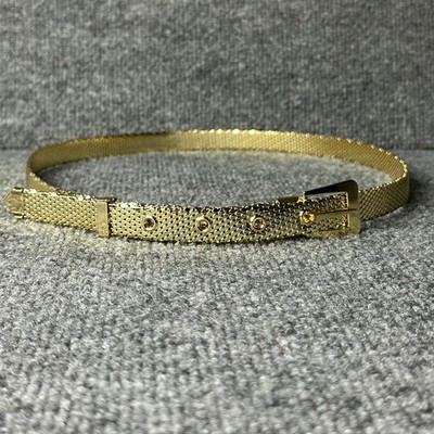 Vintage Whiting Davis slinky gold metal mesh skinny belt XL  display picture 3