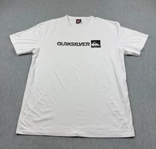 Vintage Quicksilver Shirt Mens Xl White Short Sleeve Casual Surfing Tee Graphic