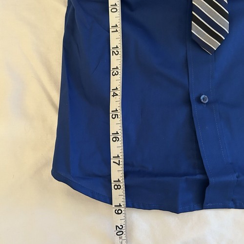 Arrow Boys 4/5 Dress Shirt and Tie NWT New Blue button up - Picture 4 of 4