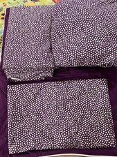 Pottery Barn Teen Twin Size Sheet Set Purple White Dots 3pc Set