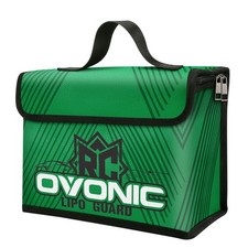 OVONIC Lipo Safe Bag Fireproof Explosionproof 10.2 x 5.1 x 7.1 inches, Green