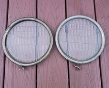 Vintage Set X2 32 33 34 Ford Glass Headlight Lens 9 Inches With Rings Oem