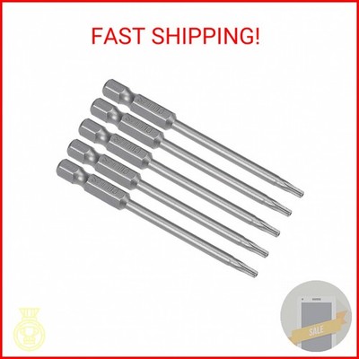 uxcell 5 Pcs T10 Magnetic Torx Screwdriver Bits, 1/4 Inch Hex Shank 3-inch Lengt