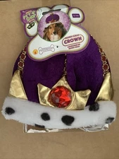 Mardi Gras Crown King Queen Dress Up Halloween Pet Dog Cat Costume Accessory