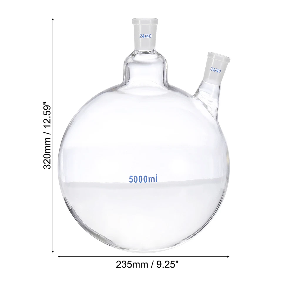 5000ml Boiling Flask, Glass 2 Neck Round Bottom Flask Foto 2 de 4