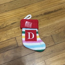 Wondershop Monogram Mini Letter D Rainbow Christmas Stocking Initial Target Knit