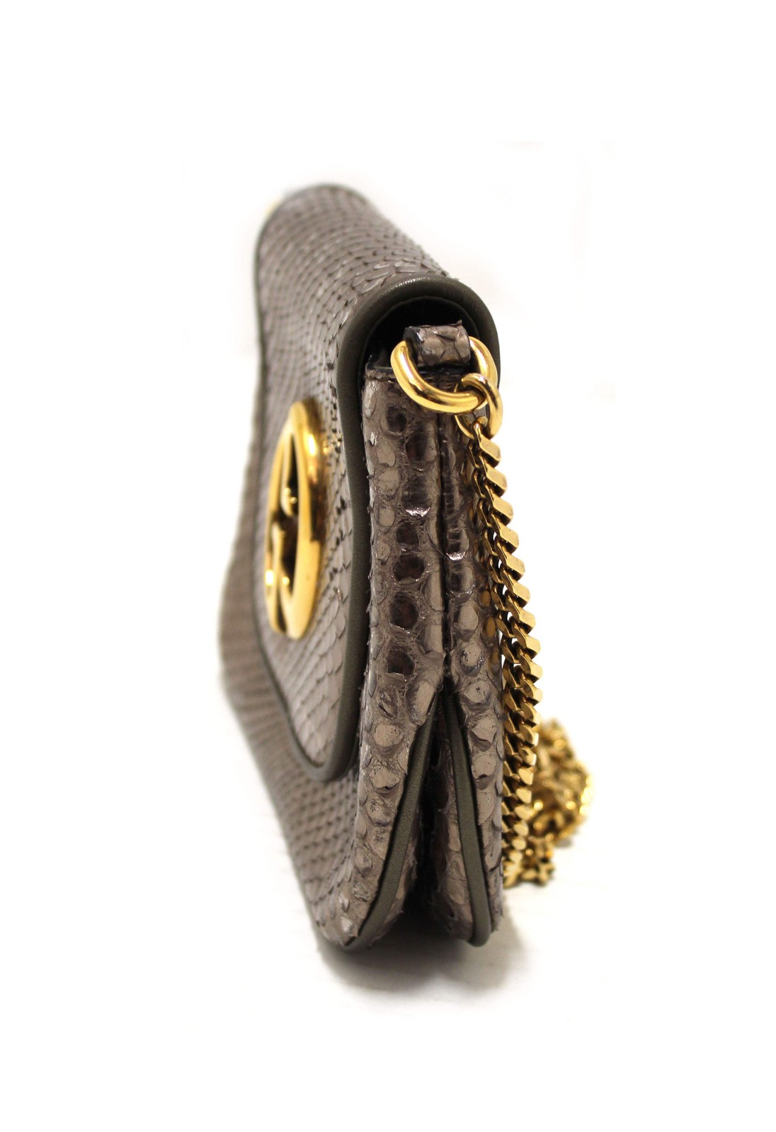 USED Gucci Metallic Python Leather 1973 Chain Sma… - image 3