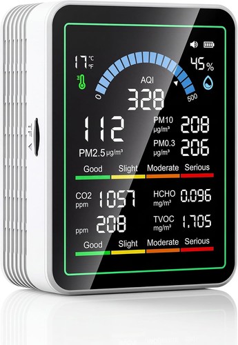 Air Quality Monitor Indoor, 10 in 1 Portable Smartair Quality Tester for CO2 | T