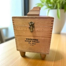 Esquire Shoe Valet Wooden Storage Box Deluxe Edition Handcrafted (V1)