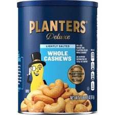 Planters Deluxe Lightly Salted Whole Cashews, 18.25 oz Canister