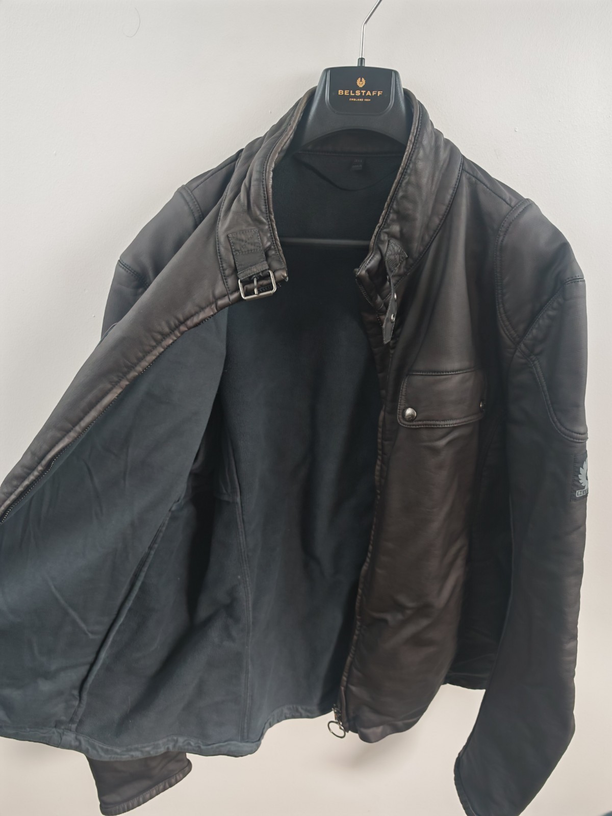 Belstaff Glenn Duff Racer Motorcycle Jacket Men's Black 3XL PU Coated image 5