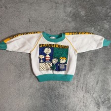 Vintage Peanuts Gang Kids Crewneck Sweater Sleeve Hits Measurments in Pics