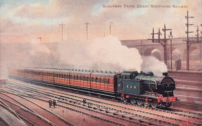 Vintage S-Bahn, Great Northern Railway Postkarte - unbenutzt frühe GNR Dampf