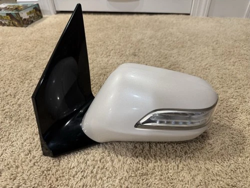 2007-2009 Acura MDX DRIVER LEFT SIDE MIRROR Exterior ASPEN PEARL WHITE 11 Wire