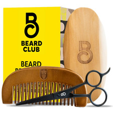 Brush, Comb and Scissors Grooming Kit for Men'S Beards and Mustaches Gift Set