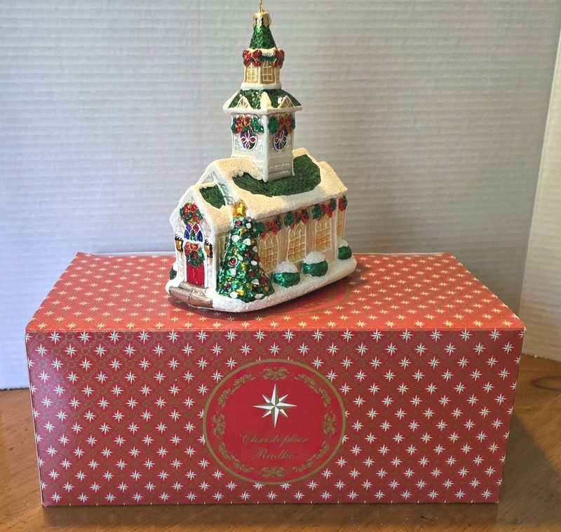Christopher Radko Ornament "Silver Steeple Church" /Box
