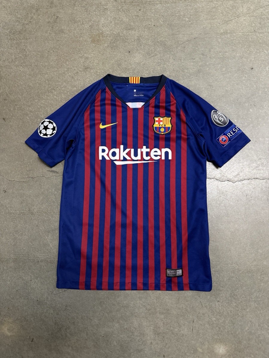 2018-19 FC Barcelona Nike Football Soccer Home Youth Jersey Size