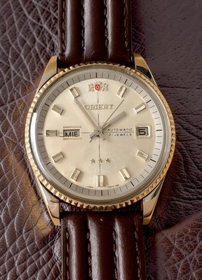 Vtg Orient Automatic Double Calendar from 1970 made in Japan