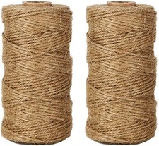 Tenn Well Natural Jute Twine, 656 Feet 1mm Thin Rustic 1MM x 656FT, Brown