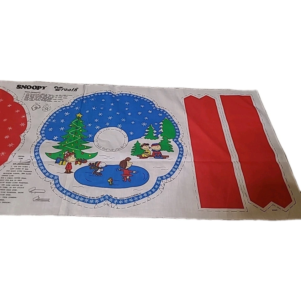 Charlie Brown Navidad Cacahuetes Snoopy Tela Corona o Mini Falda Árbol Hágalo Usted Mismo Coser Foto 4 de 4