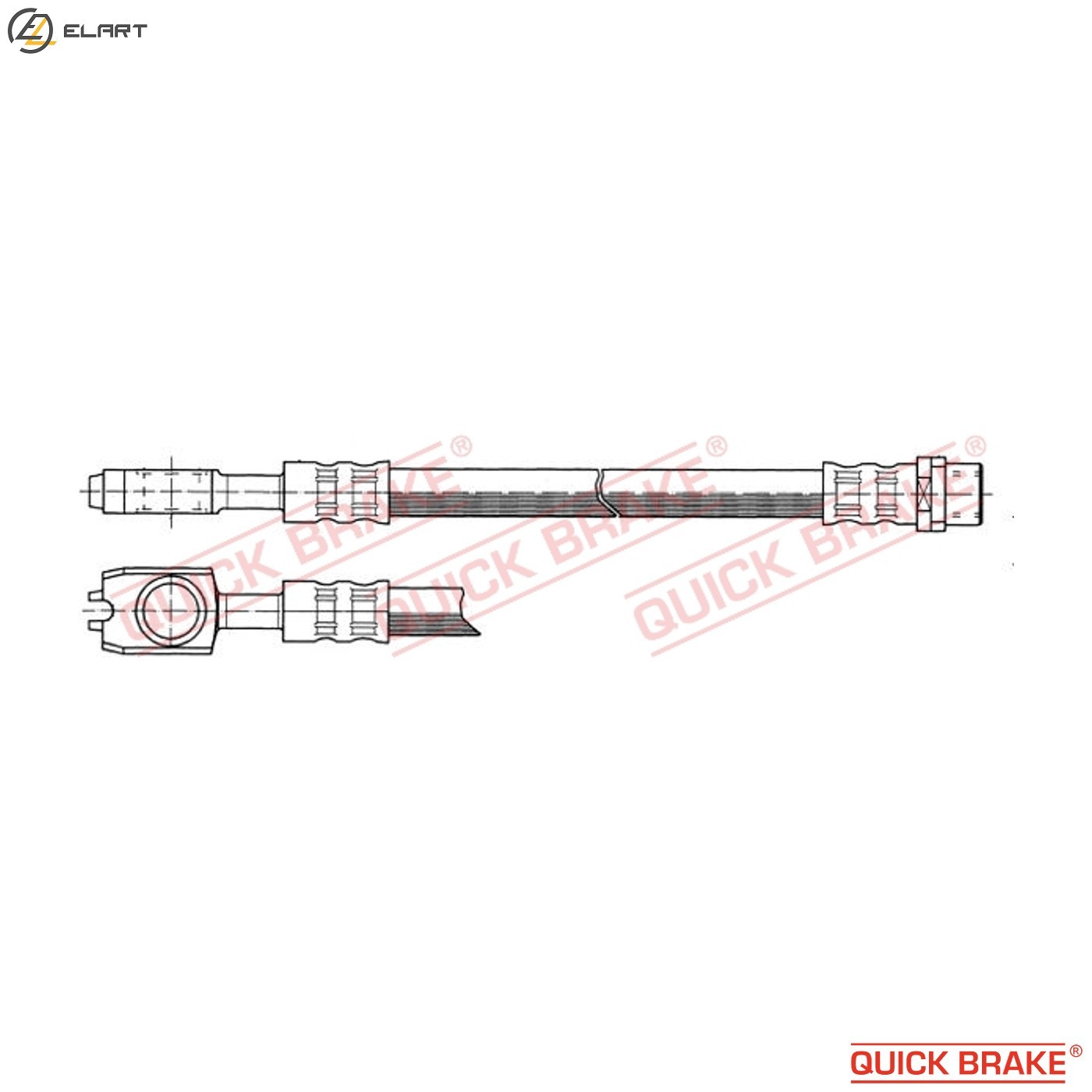 BRAKE HOSE 50.041 FOR VW BGW/BHW 2.0L ALT/AUZ/ASU/AZM 2.0L AEB/AUG/ATW 1.8L 4cyl
