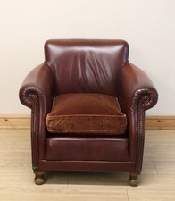John Lewis Tetrad Keats Brown Leather Armchair / Chair