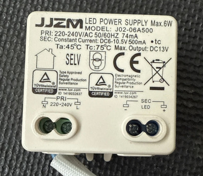 JJZM J02-06A500 mini LED Driver Netzteil DC6-10.5V 500mA 6W LED Ersatz Trafo