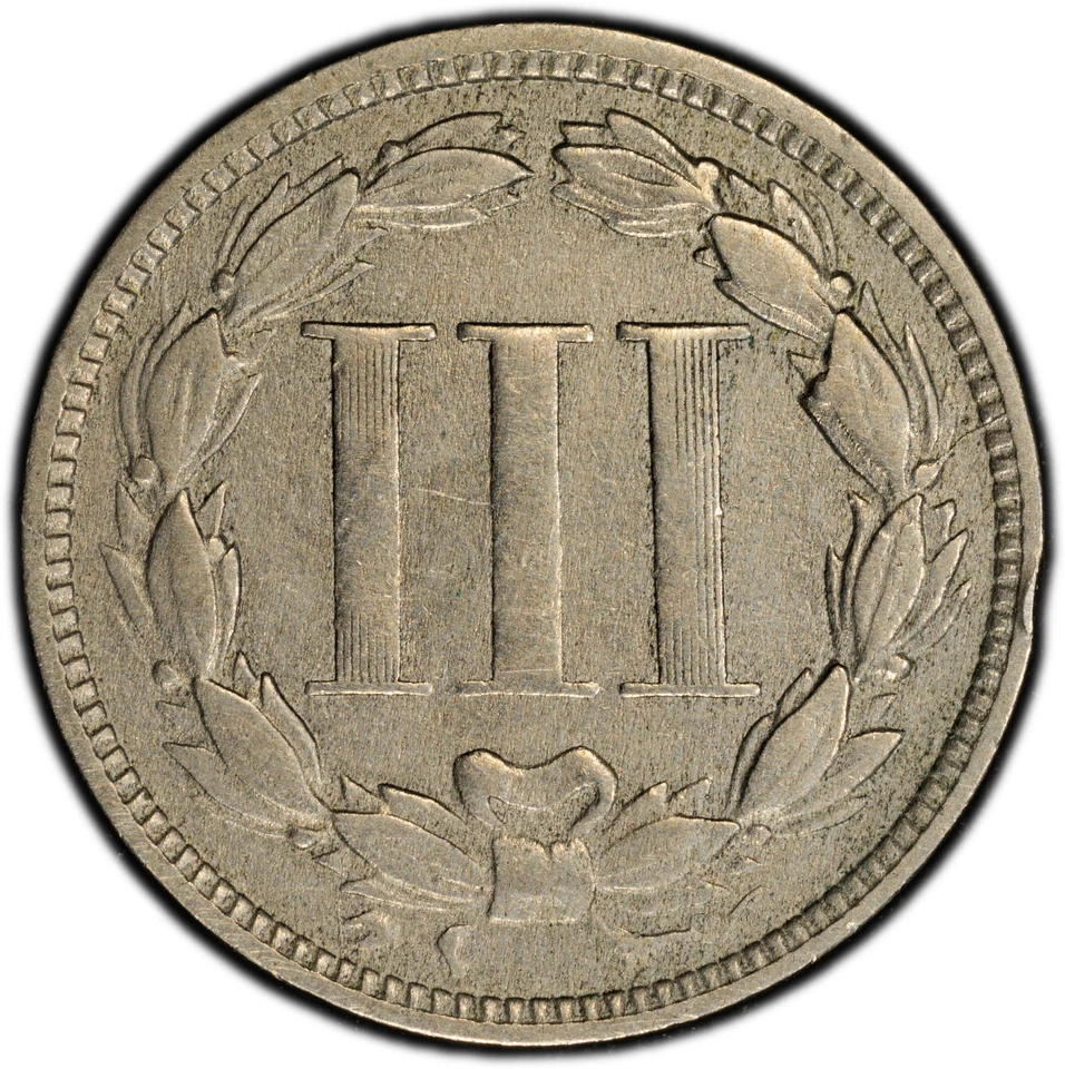 1870 3CN PCGS Fine Detail Three (3) Cent Nickel Double Strike Genuine Cleaned F - Image 3 of 4