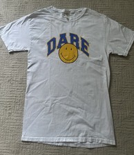 Vintage Y2K DARE Smiley Face Tshirt White 100...