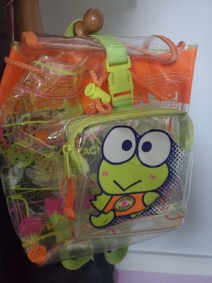 VINTAGE SANRIO KEROPPI green,  orange Adjustable Backpack School Bag GOOD
