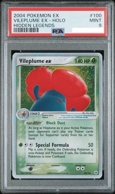 PSA 9 Vileplume EX Holo 100/101 Hidden Legends Pokemon