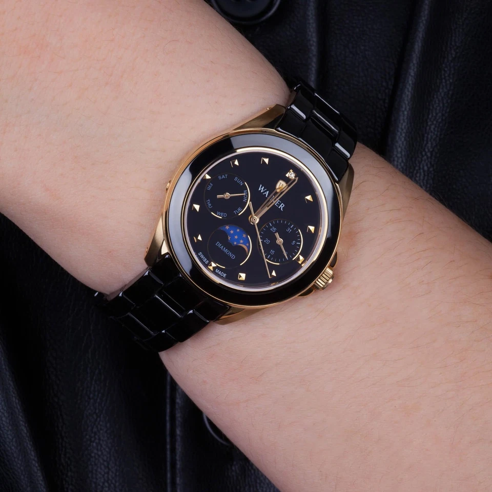 Reloj Pulsera Mujer Wainer Hecho en Suiza WA.18040-C Diamante Cerámica Foto 3 de 4