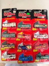 Racing Champions 1997 Edition NASCAR Stock Car and Cab w/ Trailer Lot of 12 K89