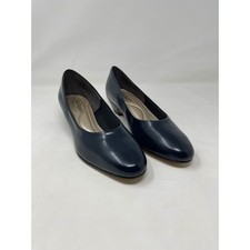 Hush Puppies Angel II Navy Blue Vintage Pumps Low Heel Shoes 8 M Made in USA