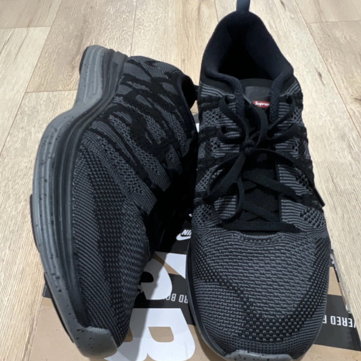 ?‍♂️ Nike 9.5 Black Grey Flyknit Slip On Running Shoes Lightweight Modern Tech Nike Air Max Liquid Available Tomorrow April • 30 At Our El  main image 2