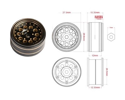 UDIRC Metallradnabe Version B UCX24-P088B 