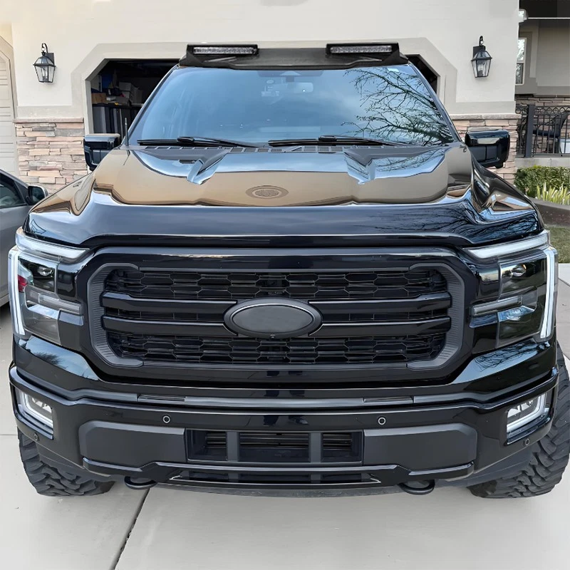 For 2024 2025 Ford F150 F-150 Carbon Fiber Look Roof Top Spoiler Light Bar w/LED Foto 2 de 4