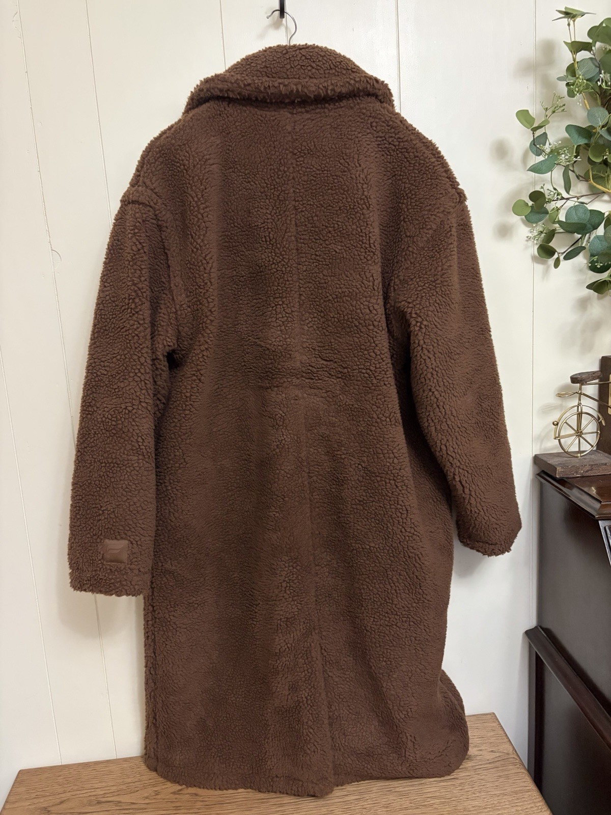 Fabletics Brown Teddy Long Overcoat Collared Pock… - image 4